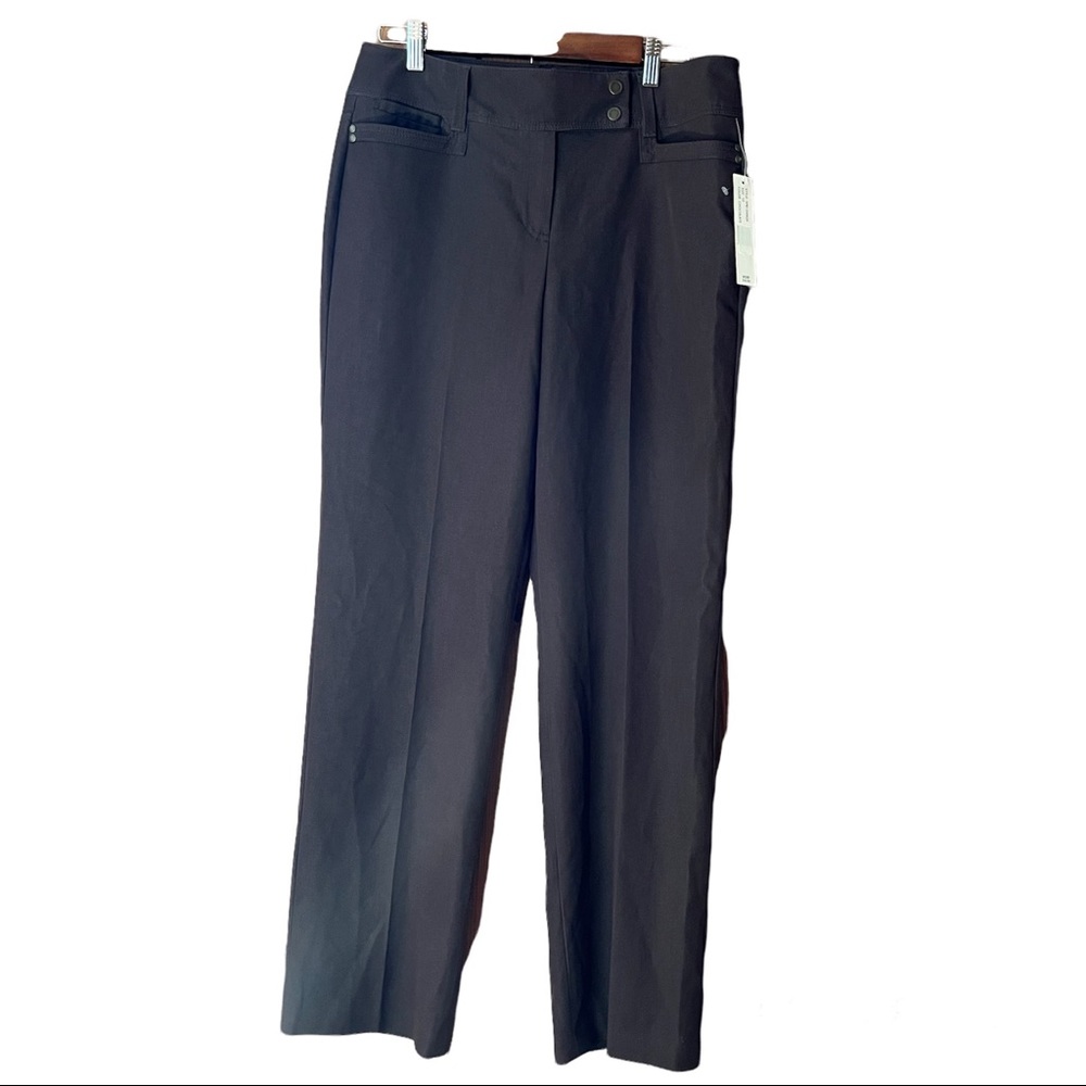 NWT Women’s Larry  Levine Brown Stretch Career Dress Pants, Sz 10